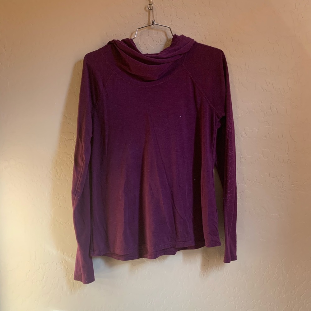 GAIAM purple funnel neck